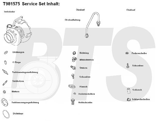 BTS TURBO Kompresors, Turbopūte T981575